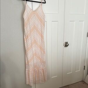 Cream Striped Maxi Dress XXL